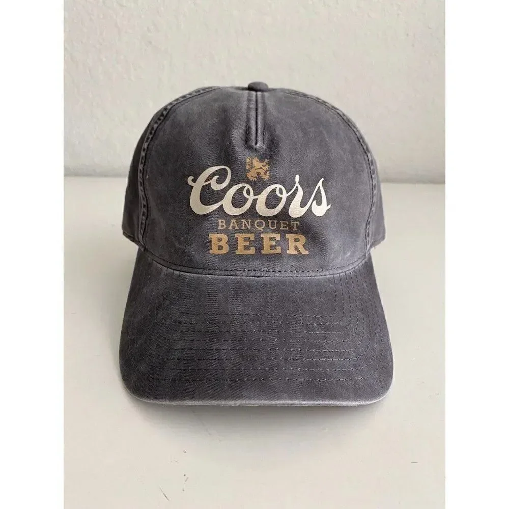 American Needle Coors Banquet Beer Dad Baseball SnapBack Hat Grey Adjustable‎